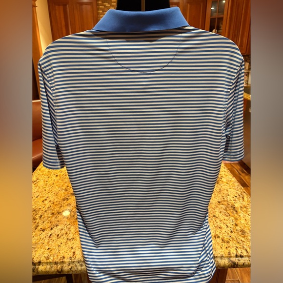 Untuckit men’s polo. Sharp blue striped with‎ logo. EUC. - Picture 6 of 6